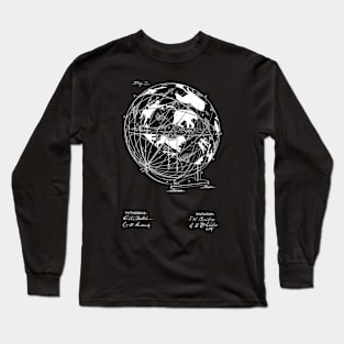 Terrestro sidereal globe Vintage Patent Hand Drawing Long Sleeve T-Shirt